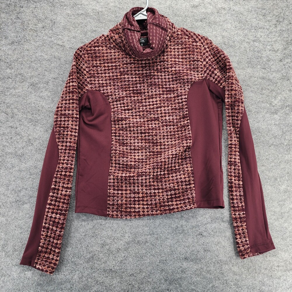Nike Pro Sweatshirt Womens Medium Long Sleeve Red Hyperwarm Turtleneck